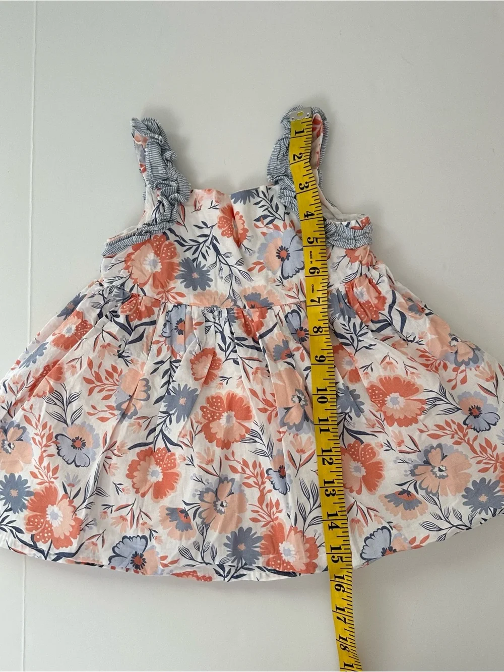 Tahari‎ Baby Girl Dress in Coral and Navy Floral Sundress with Bow
